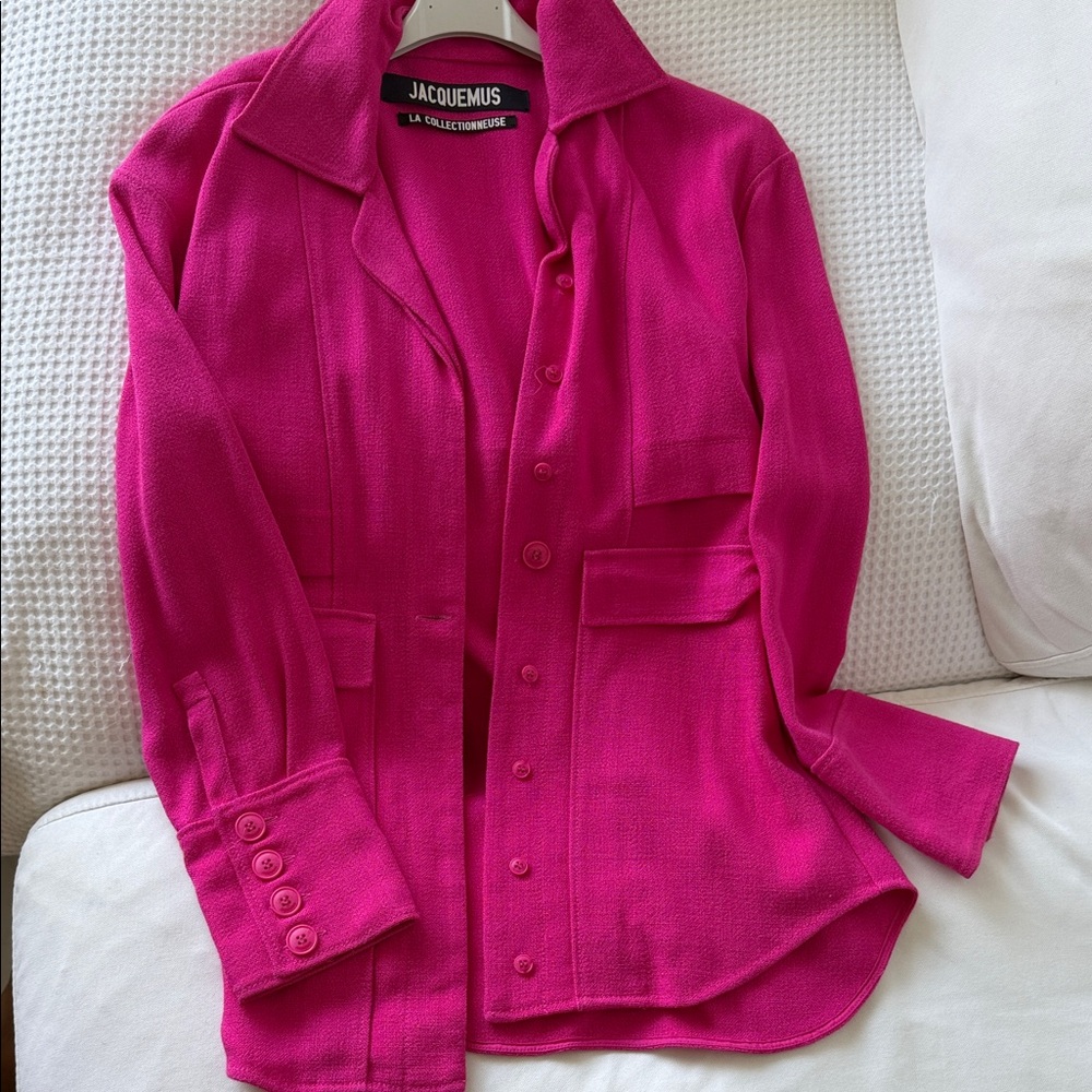 Jacquemus Bright Fuchsia Button-Front Blazer Jacket
